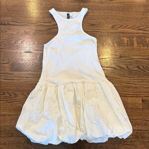 H&M Divided white Bubble Hem Sleeveless racerback tank Dress, m